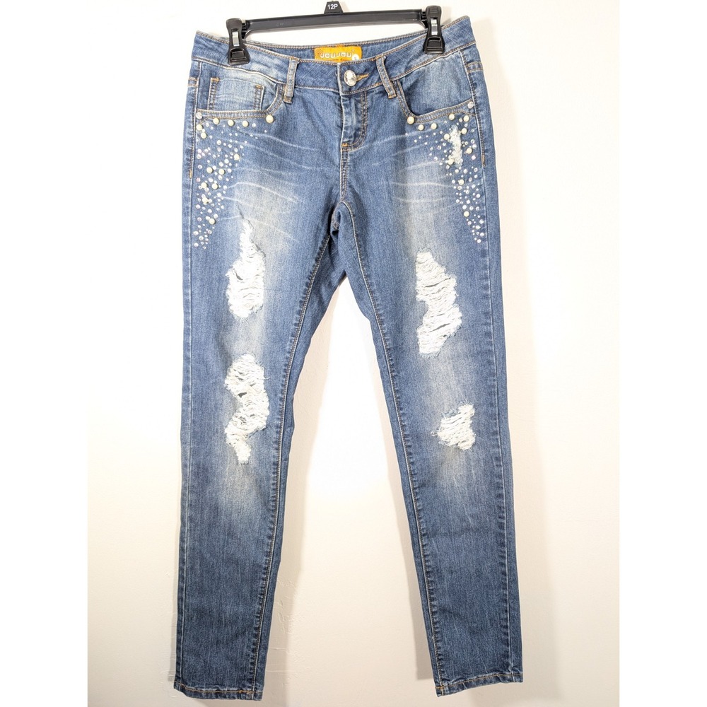 JouJou premium Denim pearl and‎ rhinestone bling jeans size 5
Ia4